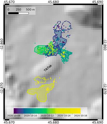 Combining hydro-acoustic sources and bathymetric differences to track the vent evolution of the Mayotte eruption, Mozambique Channel